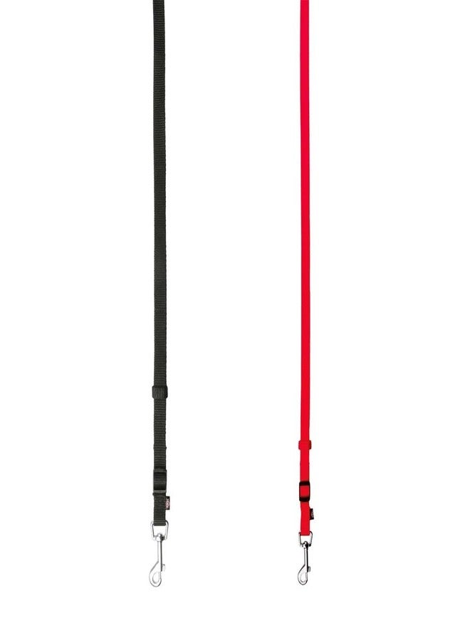 Trixie Fully Adjustable Dog Leash (Black & Red Color) Combo Pack, Light-Weight & Comfortable Dog Leash (4-6 ft./15 mm, XS-S) Suitable for Small Breeds Like Chihuahua